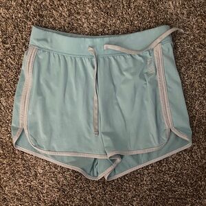 Justice Light Blue Athletic Shorts with Light Gray Trim